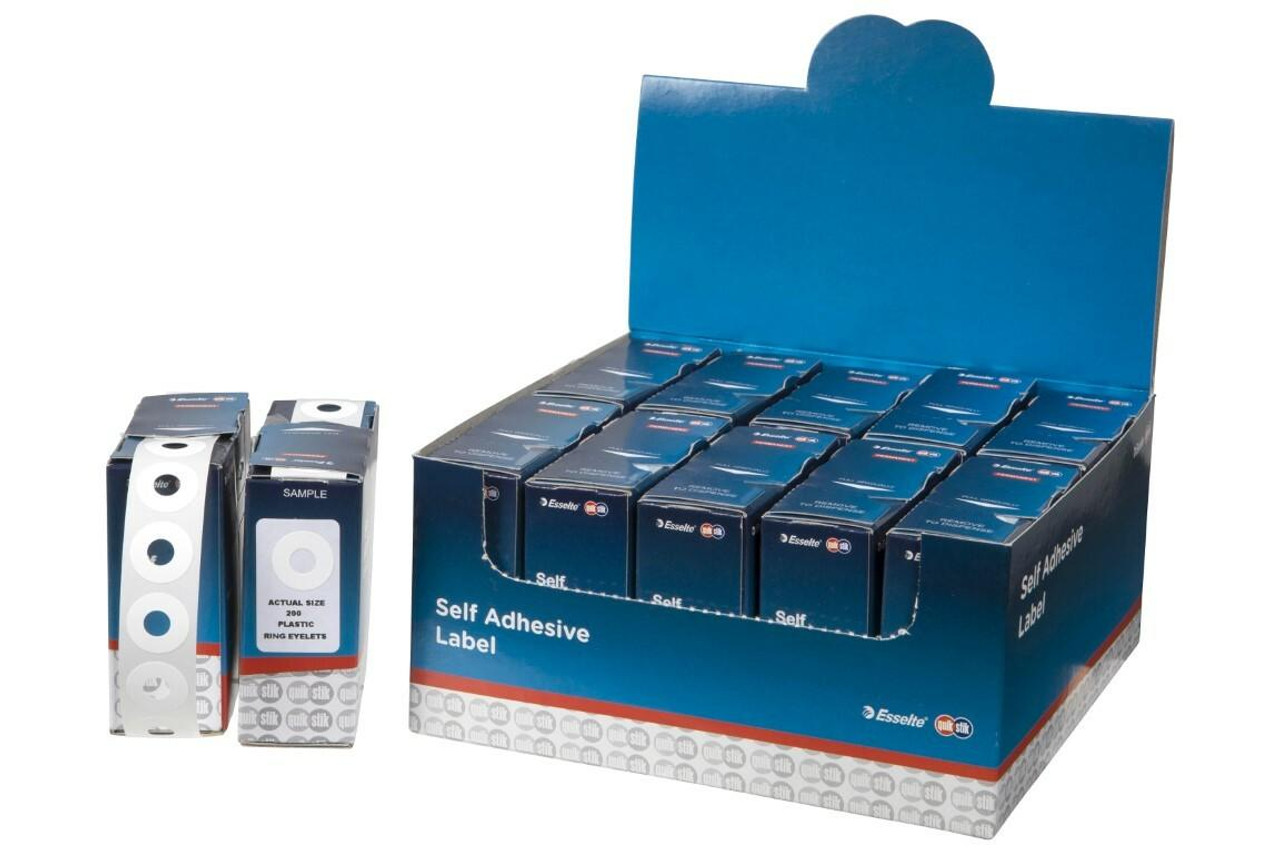 Quikstik Label Dispenser Eyelets Plastic White 200 Labels X ...