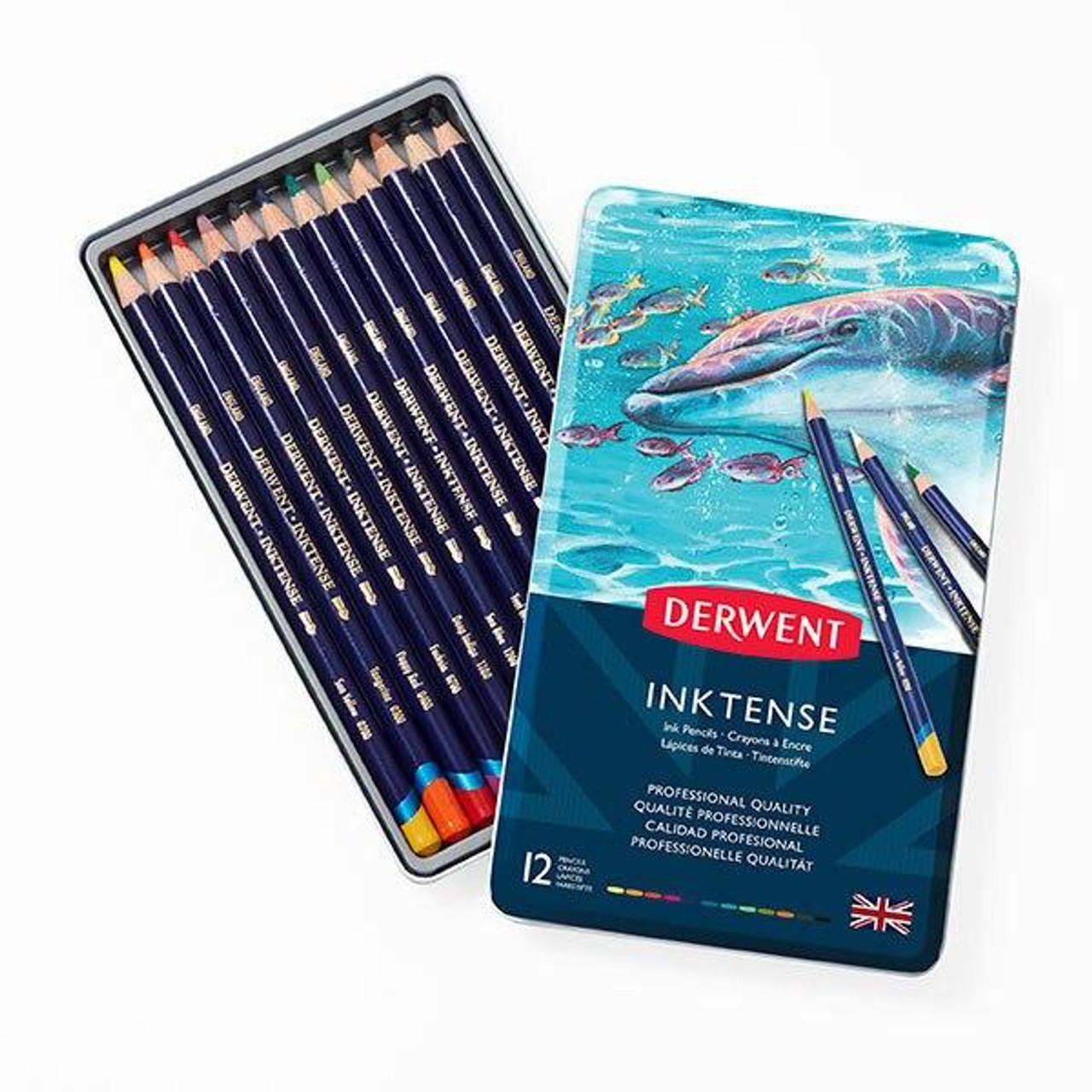 Derwent Inktense Pencil Set - 24 Assorted Watercolour Pencils,  Permanent,vibrant Colors,Multicoloured Color Pencils