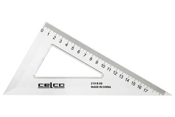 Celco 60 Degree Set Squares 21cm Clear 0307490