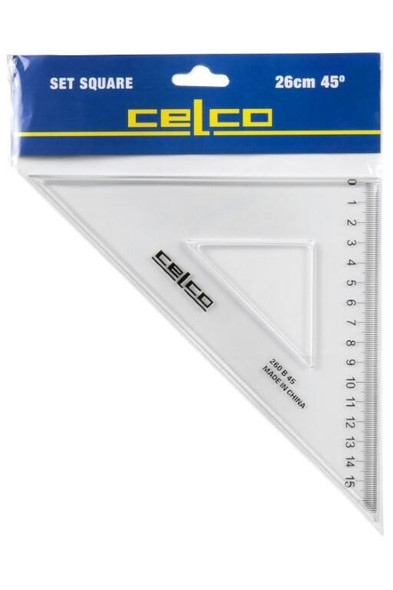 Celco 45 Degree Set Squares 26cm Clear 0307500