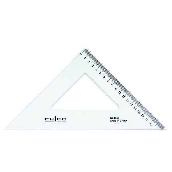 Celco 45 Degree Set Squares 32cm Clear 0307520