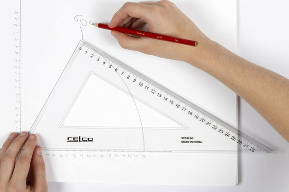 Celco 60 Degree Set Squares 32cm Clear 0307530