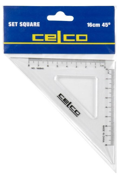 Celco 45 Degree Set Squares 16cm Clear X CARTON of 12 0307560