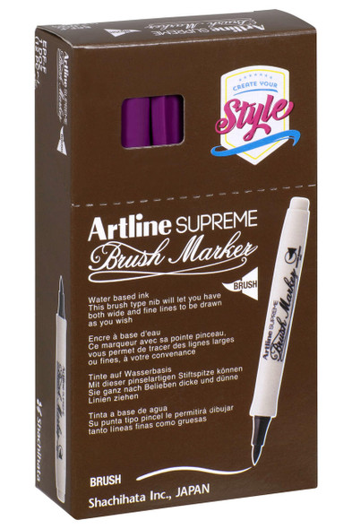 Artline Supreme Brush Marker Magenta BOX12 108116