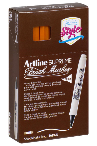 Artline Supreme Brush Marker Orange BOX12 108148