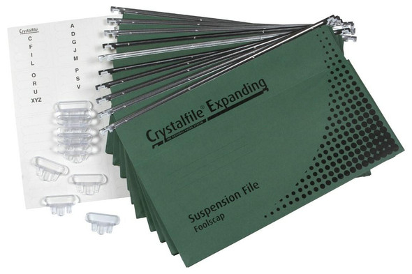 Crystalfile Complete Suspension Files Foolscap Expanding Pack 10 X CARTON of 5 111310Y