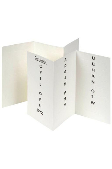 Crystalfile Inserts A-Z White Pack 60 X CARTON of 25 111540C
