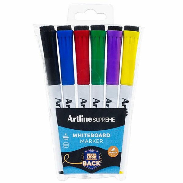 Artline Eraser Cap Whiteboard Marker Assorted X CARTON of 12 115176