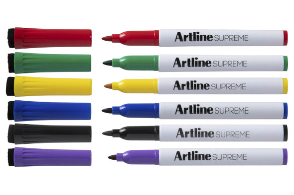 Artline Eraser Cap Whiteboard Marker Assorted X CARTON of 12 115176