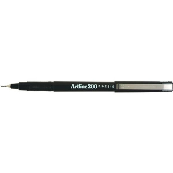 Artline 200 Fineliner Pen 0.4mm Black BOX12 120001