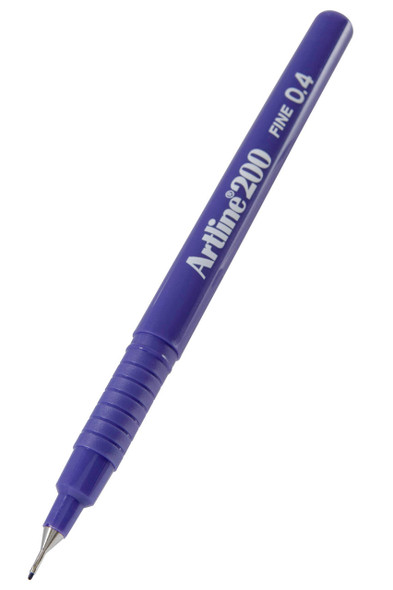 Artline 200 Fineliner Pen 0.4mm Purple BOX12 120006