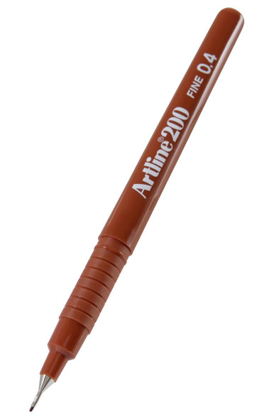 Artline 200 Fineliner Pen 0.4mm Brown BOX12 120008