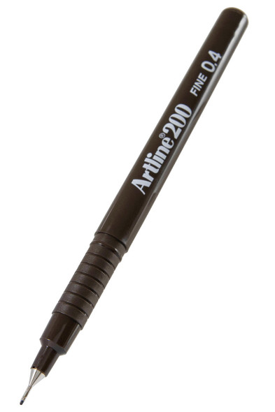 Artline 200 Fineliner Pen 0.4mm Dark Brown BOX12 120018