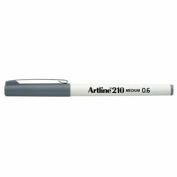 Artline 210 Fineliner Pen 0.6mm Grey BOX12 121011