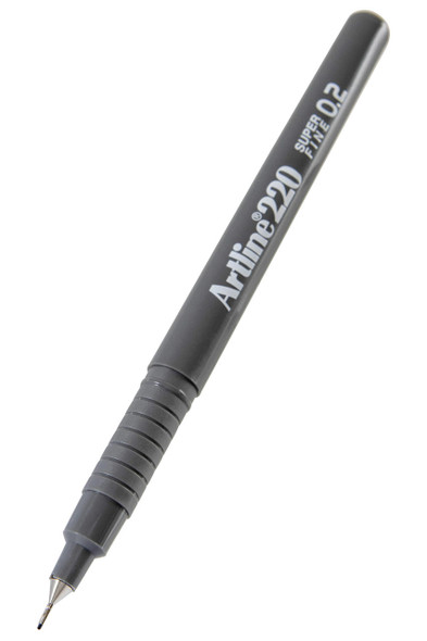 Artline 220 Fineliner Pen 0.2mm Grey BOX12 122011