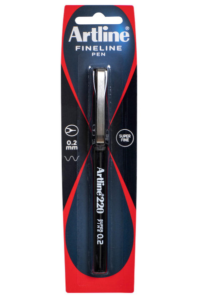 Artline 220 Fineliner Pen 0.2mm Black Hangsell X CARTON of 12 122061