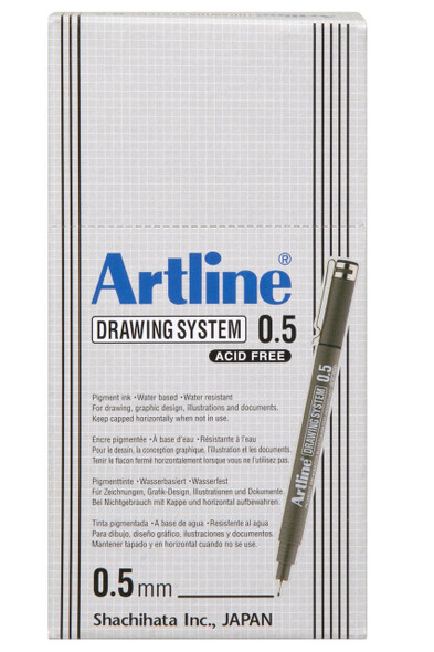 Artline 235 Drawing System Pen 0.5mm Black BOX12 123501