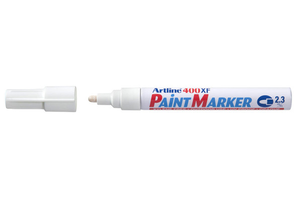 Artline 400 Permanent Paint Marker 2.3mm Bullet White Hangsell X CARTON of 12 140063