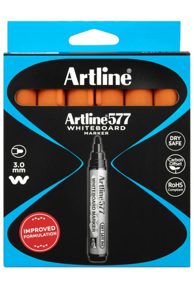 Artline 577 Whiteboard Marker Orange BOX12 157705