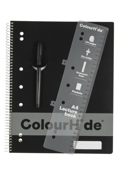 Colourhide Lecture Book A4 140page Black X CARTON of 10 1719502J