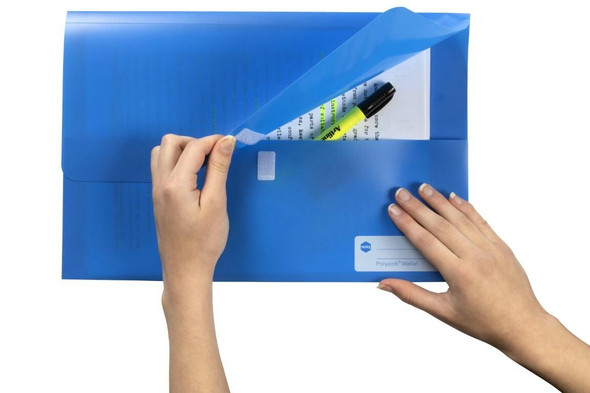 Marbig Polypick Foolscap Document Wallet Blue X CARTON of 12 2011001
