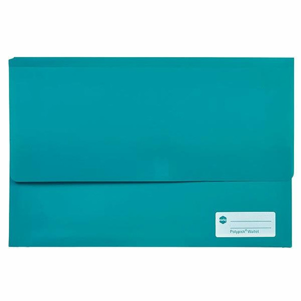 Marbig Polypick Foolscap Document Wallet Teal X CARTON of 12 2011004