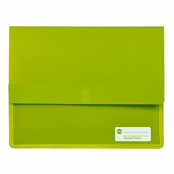 Marbig Polypick A4 Heavy Duty Document Wallet Lime X CARTON of 5 2011504