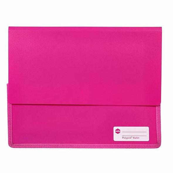 Marbig Polypick A4 Heavy Duty Document Wallet Pink X CARTON of 5 2011509