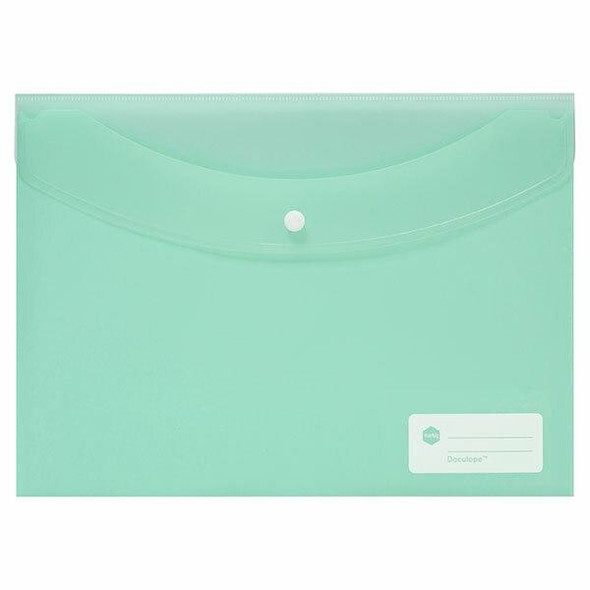 Marbig Doculope Document Wallet A4 Pastel Green X CARTON of 10 2015092