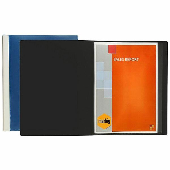 Marbig Clearview Non-Refillable Display Book 50 Pocket Black X CARTON of 4 2057002