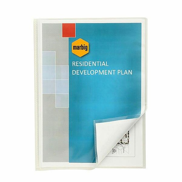Marbig Flic File A3 10 Pocket Insert Cover Clear X CARTON of 5 22015