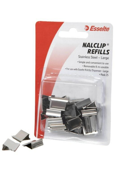 Esselte Nalclip Nalclip Refills Lge Pack25 Steel X CARTON of 20 45201