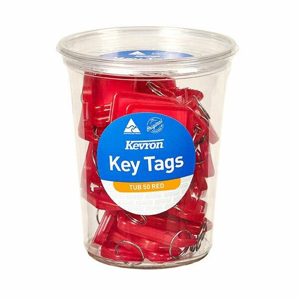 Kevron ID5 Keytags Red Disposable Tub 50 47048