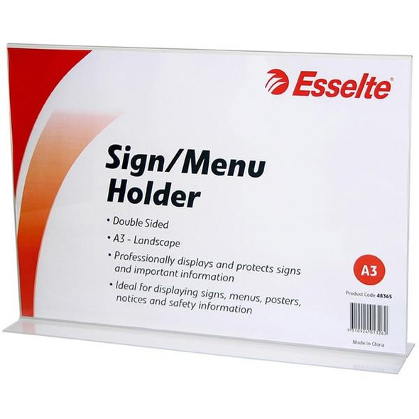 Esselte Sign/Menu Holder 2 Sided L/S A3 48365