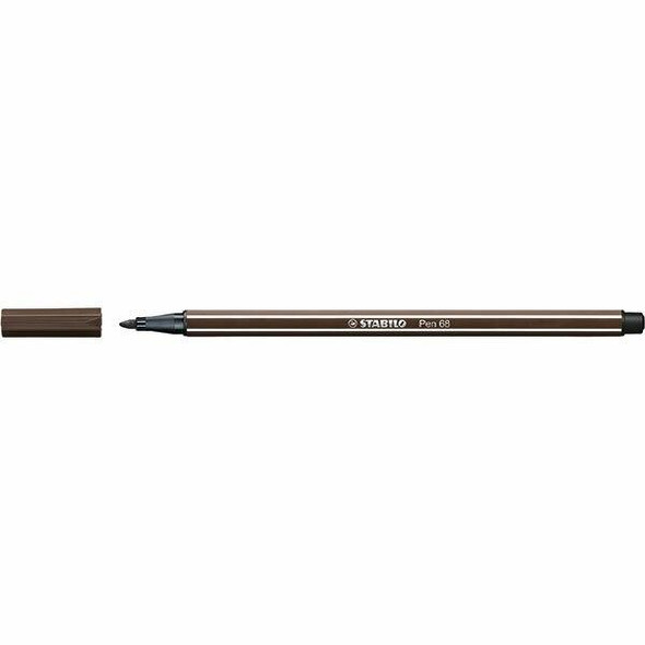 STABILO Pen 68 Fibre Tip Umber BOX10 49705