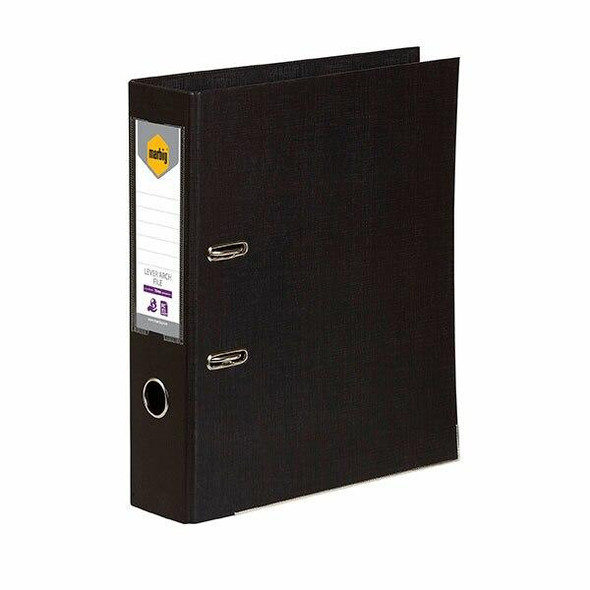 Marbig Lever Arch File Foolscap Black X CARTON of 10 6502602