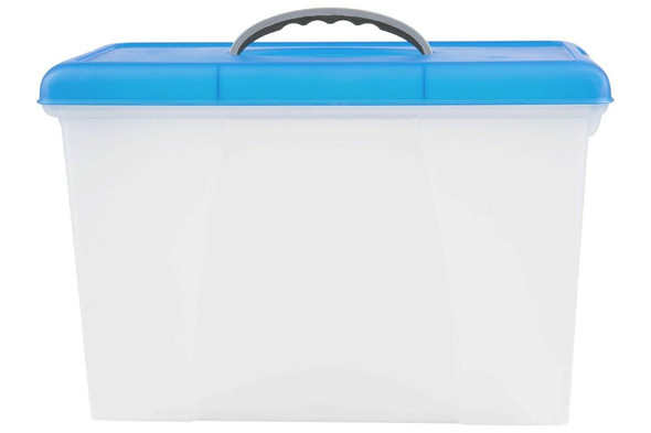Crystalfile Carry Case 18 Litre Blue Lid/Clear Base X CARTON of 6 8007801