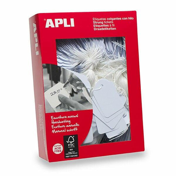 APLI Handwriting Strung Tickets 00384 9x24mm 1000 Box 900384