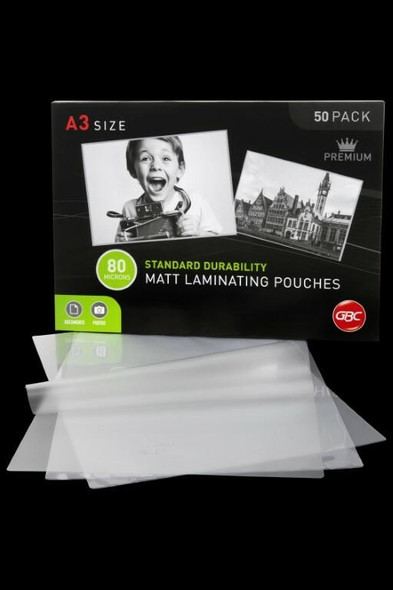 GBC Laminating Pouch A3 80 Micronron Pack50 Matt BL80MA3MATTPK50