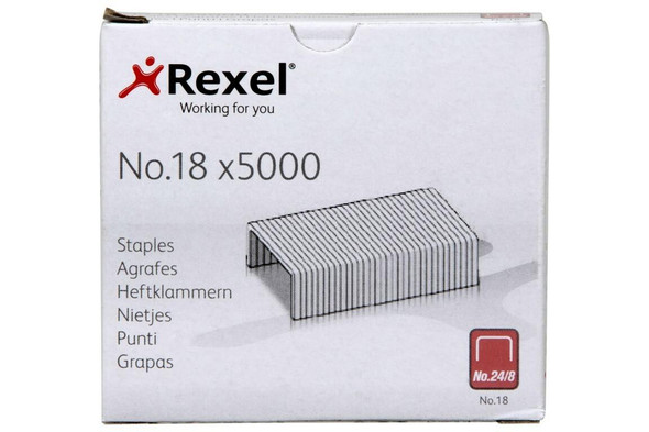 Rexel No.18 Staples 24/8mm Box5000 R06035