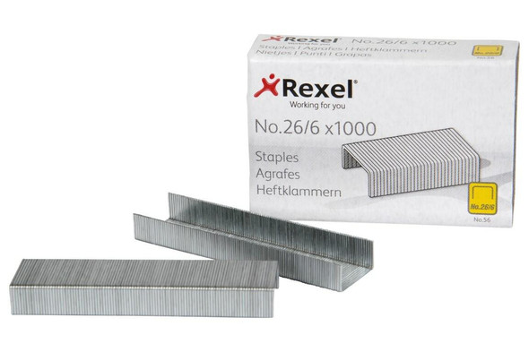 Rexel No.56 Staples 26/6mm Box1000 X CARTON of 20 R06131