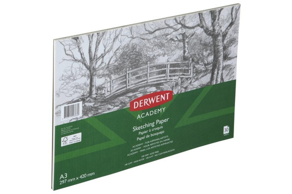 DERWENT Academy Sketch Pad Portrait A3 30 Sheets X CARTON of 5 R31065F