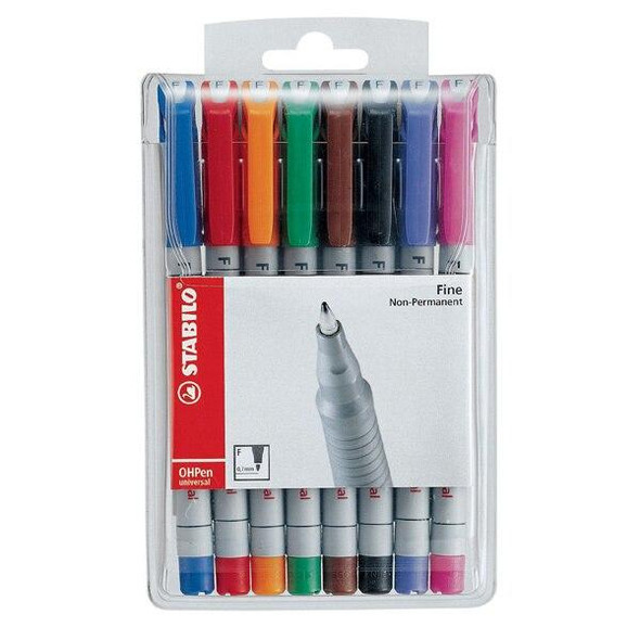 STABILO Ohpen Universal Overhead Projector Pen Soluble Fine Blue BOX10 0087285