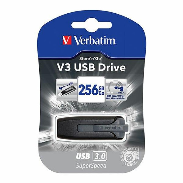 Verbatim Usb 3.0 Hard Drive Store And Go 256gb Grey 49168