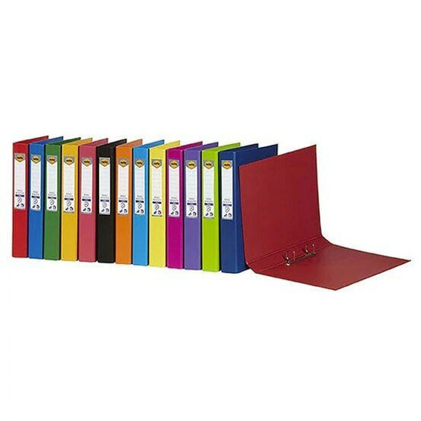 Marbig Ring Binder A4 25mm 2d Pe Assorted Colours X CARTON of 12 5012099