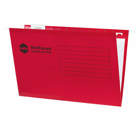 Marbig Reinforced Suspension File Complete Red Box25 X CARTON of 5 8100253