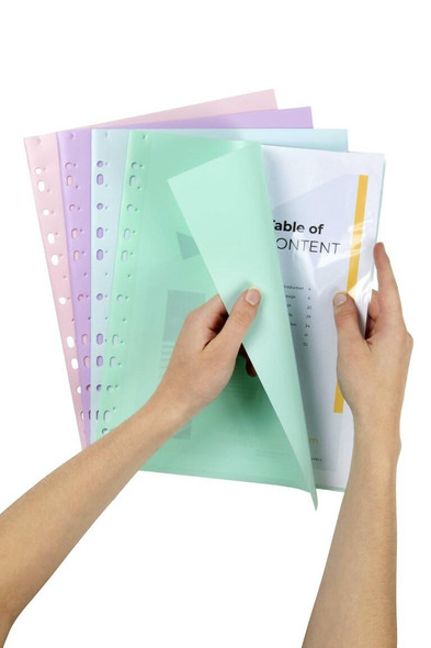 Marbig Soft Touch Binder Display Book A4 10 Pocket Pastel Assorted X CARTON of 24 2300598