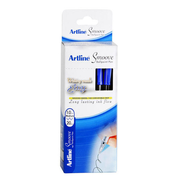 Artline Smoove Ballpoint Stick Medium Blue Box20 BOX20 SM1821203