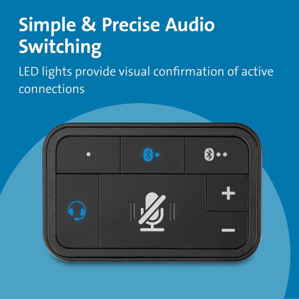 Kensington Universal 3-In-1 Pro Audio Headset Switch - Bt/Usb-C/Usb-A/3.5mm : K83300WW