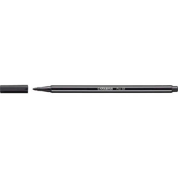 STABILO Pen 68 Fibre Tip Pen Black BOX10 0350800